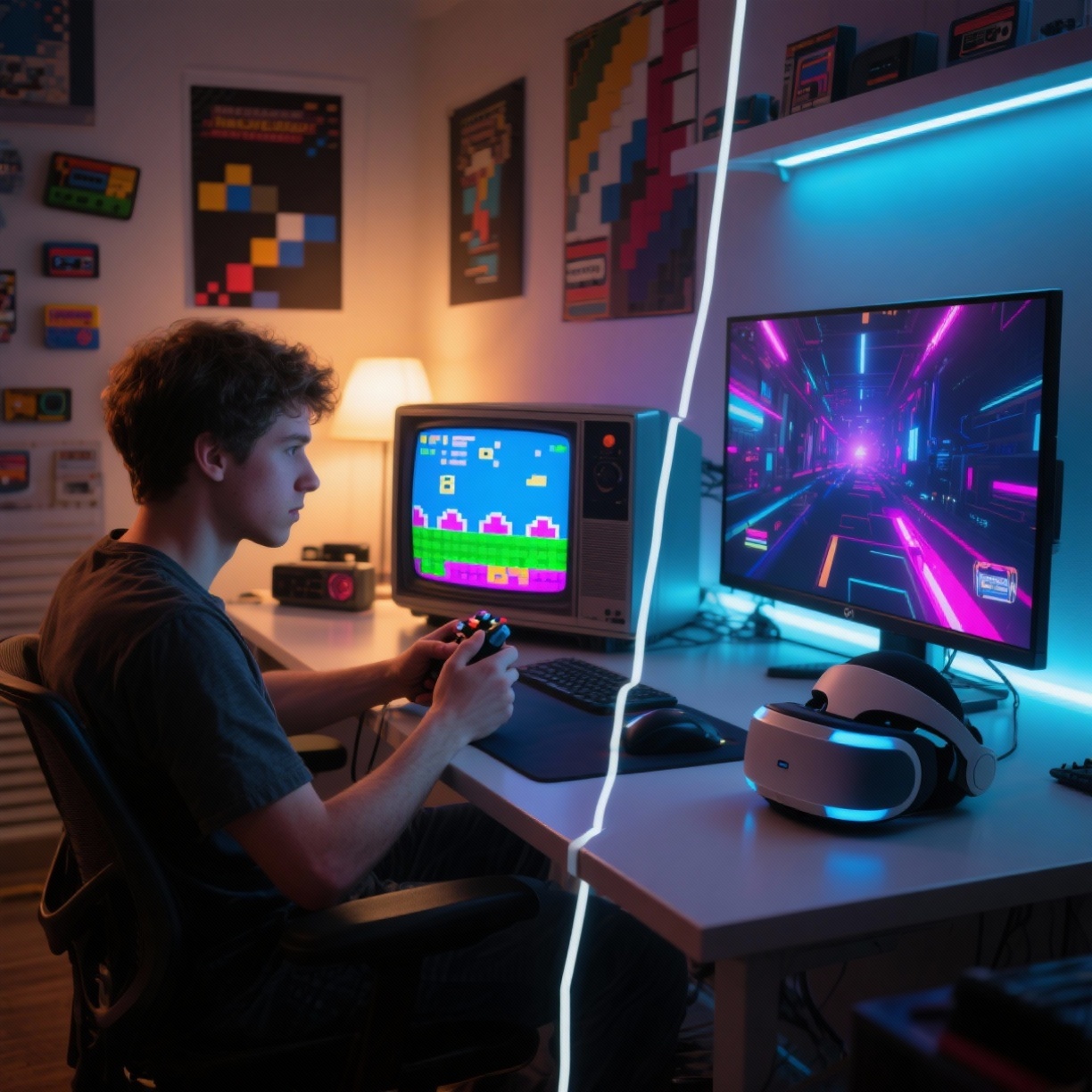 Universos Paralelos dos Games: Da Nostalgia Pixelada ao Futuro Imersivo